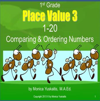 Preview of 1st Grade Number Literacy & Place Value 3 - 1-20 Comparing Numbers Lesson