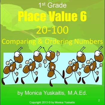 Preview of 1st Grade Number Literacy & Place Value 6 - 20-100 Comparing Numbers Lesson