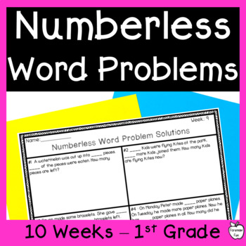 Preview of One Step Addition Subtraction Word Problems - Numberless Word Problems