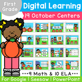 1st Grade October Digital Centers Fall | Phonics and Math 