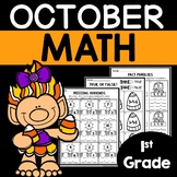 1st Grade October Math Worksheets Halloween Busy Work Revi