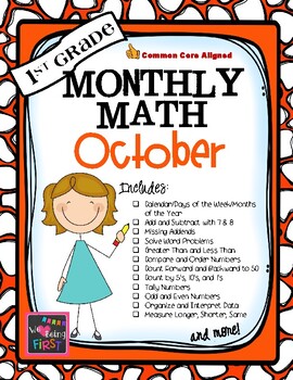 Preview of 1st Grade Monthly Math for October