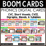 1st Grade Phonics Boom Cards: CVC, CVCE, Blends, Digraphs,