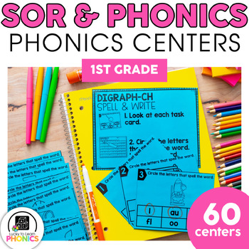 Preview of Phonics Centers 1st Grade - Phonics Games & Review - Science of Reading Centers