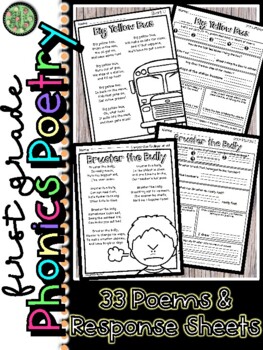 Preview of 1st Grade Phonics Poetry and Response Sheets