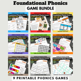 1st Grade Phonics Printable Game Bundle | CCSS & Science o