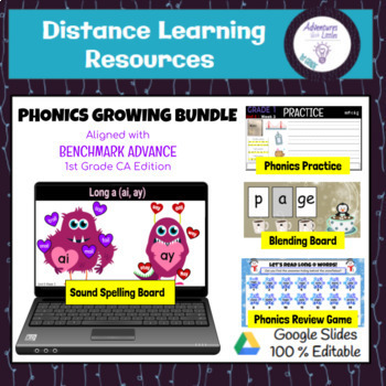 Preview of 1st Grade Phonics Slide Deck: Aligned with Benchmark Advance *GROWING BUNDLE*