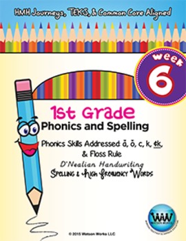 Preview of 1st Grade Phonics and Spelling D'Nealian Week 6 (short a, short o, c, k, ck)