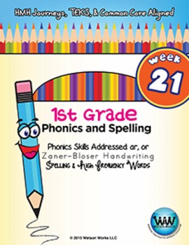 Preview of 1st Grade Phonics and Spelling Zaner-Bloser Week 21 (ar, or) {TEKS-aligned}