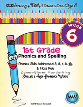 Preview of 1st Grade Phonics and Spelling Zaner-Bloser Week 6 (short a, short o, c, k, ck)