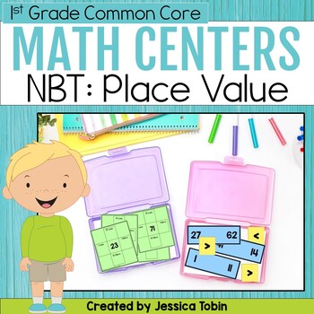 Preview of 1st Grade Place Value Math Centers and Games - 1st Grade Math NBT Standards