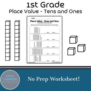 Preview of Math Place Value Tens and Ones Worksheet Free