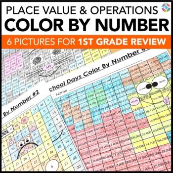 Color by Number Summer Place Value Worksheets — Teaching With Briana Beverly