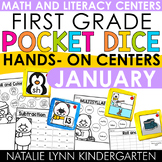 1st Grade Pocket Dice Activities JANUARY Winter Math and L