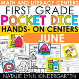 1st Grade Pocket Dice Activities JUNE Summer Math and Lite