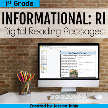 Preview of 1st Grade RI Informational Digital Reading Passages and Comprehension Questions