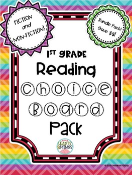 Preview of 1st Grade Reading Choice Board Bundle- FICTION & NON-FICTION! -Distance Learning