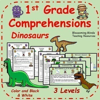 Preview of 1st Grade Reading Comprehension : Dinosaurs