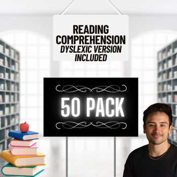 Preview of 1st Grade Reading Comprehension - Dyslexic Version - 50 Pack