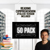 1st Grade Reading Comprehension - Dyslexic Version - 50 Pack