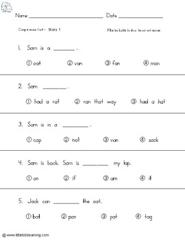 1st Grade Reading Comprehension Passages and Questions by Little Tots