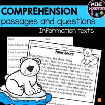 Preview of 1st Grade Reading Comprehension Passages & Questions, Set 2 (Informative Texts)