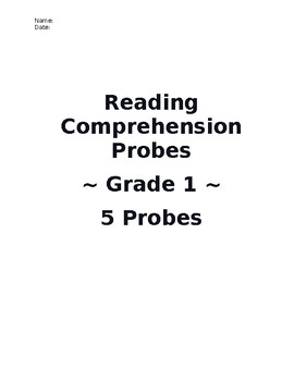 Preview of 1st Grade Reading Comprehension Probe - IEP Goals- 5 Pack - Set 2