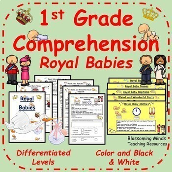 Preview of 1st Grade Reading Comprehension : Royal Babies