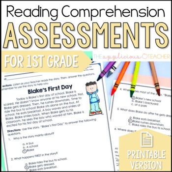 Preview of 1st Grade Reading Comprehension Tests
