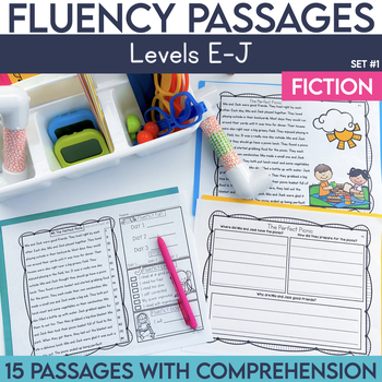 Preview of 1st Grade Reading Fluency Passages | Level E-J | Comprehension | Timed Practice