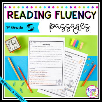 Preview of 1st Grade Reading Fluency Passages Practice Reading Comprehension Questions 
