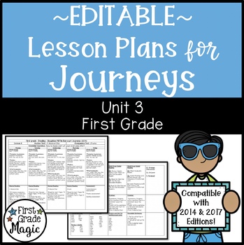 Preview of Journeys Lesson Plans First Grade Unit 3 {EDITABLE!}
