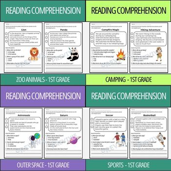 Preview of 1st Grade Reading Passages with Comprehension Questions - MEGA Bundle