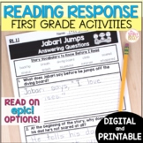 1st Grade Reading Response Activities - printable & digital