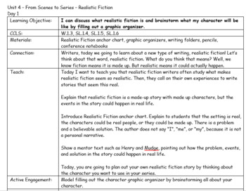 Preview of 1st Grade Realistic Fiction Writing Unit Lesson Plans (TC Unit 4)