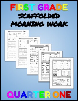 Preview of 1st Grade Scaffolded Morning Work - 1st Quarter