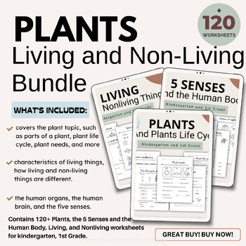 Preview of 1st Grade Science BUNDLE (Living and Non living Things, Plants and 5 Senses)