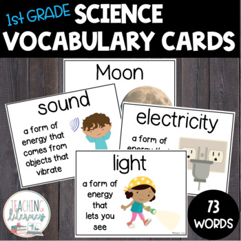 Preview of EDITABLE | Science Vocabulary | Word Wall | Grade 1