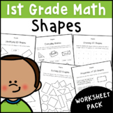 1st Grade 2D & 3D Shapes Worksheet Pack | Math Activities
