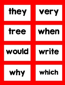 1st Grade Sight Word Cards by Adventures in Room 109 | TpT