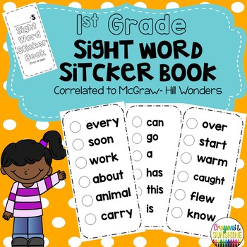 Preview of 1st Grade Sight Word Sticker Book| High frequency words | Word Work