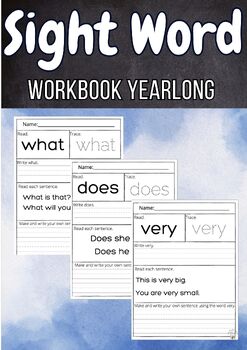 Preview of 1st Grade Sight Word Workbook with VIDEO lessons