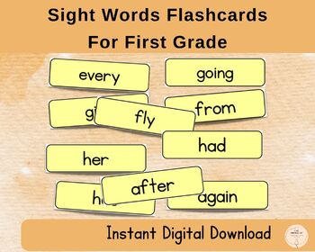 Preview of 1st Grade Sight Words Flashcards, High Frequency Words Checklists and Bookmarks