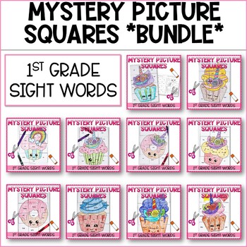 Preview of 1st Grade Sight Words Mystery Picture Sweet Treats BUNDLE