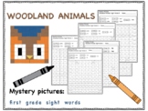 1st Grade Sight Words *Mystery Pictures* Woodland Animals