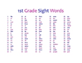 1st Grade Sight Words Printable