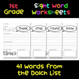 1st Grade Sight Words & Spelling Words Practice Worksheets
