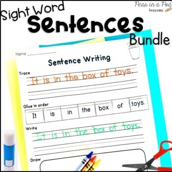 Preview of First Grade Summer Packet Sentence Scramble Cut and Paste Build Sentences