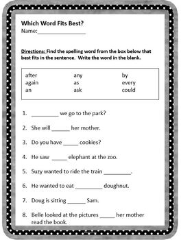 1st Grade Sight Words Activity Packet by Special Teacher Resources