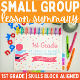 1st Grade Small Group Instruction Scope & Sequence - Reading